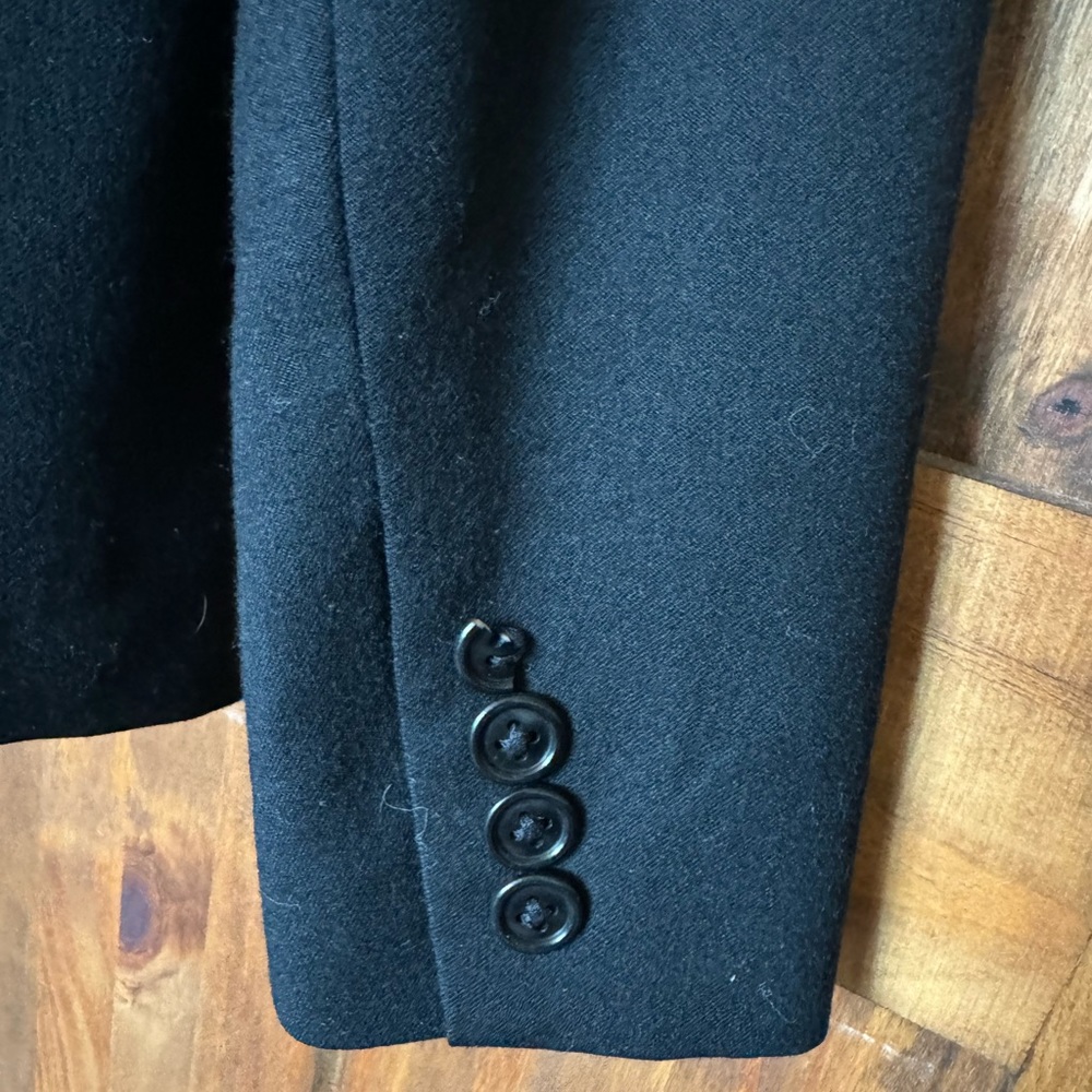 Vintage RALPH Ralph Lauren Blazer Jacket Womens 6 Black 100% Worsted Wool Crest - Picture 5 of 5